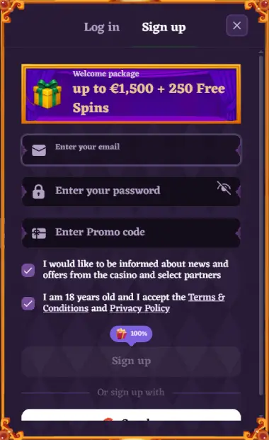 Sign-up at HappyJokers Casino